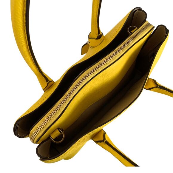 Kate Spade Yellow Pebbed Leather Satchel Crossbody Bag Medium - Picture 4 of 13